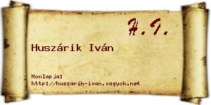 Huszárik Iván névjegykártya