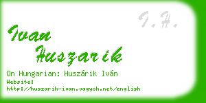 ivan huszarik business card